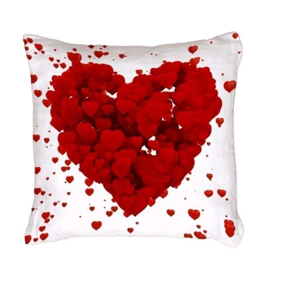 Heart Print Pillow Cover - Picture 1 of 4